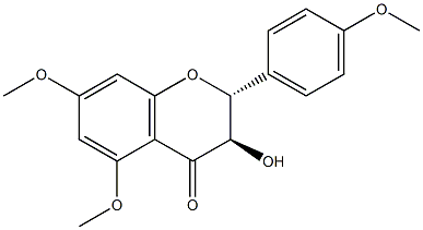 2α-(4-メトキシフェニル)-3β-ヒドロキシ-5,7-ジメトキシクロマン-4-オン 化学構造式