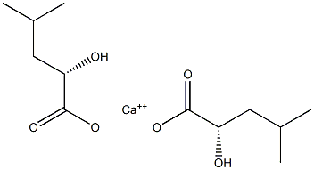 ビス[(2S)-2-ヒドロキシ-4-メチルペンタン酸]カルシウム 化学構造式