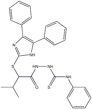 2-Isopropyl-N'-[(phenylamino)thiocarbonyl]-2-[(4,5-diphenyl-1H-imidazol-2-yl)thio]acetohydrazide Structure