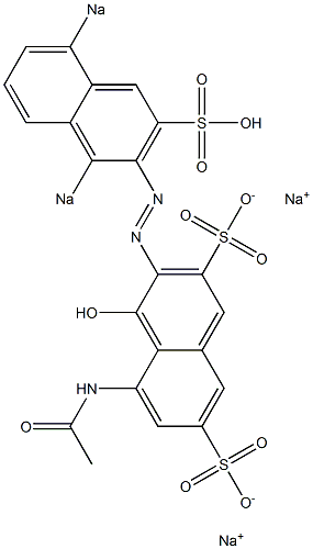 5-Acetylamino-3-(1,5-disodiosulfo-2-naphtylazo)-4-hydroxy-2,7-naphthalenedisulfonic acid disodium salt Struktur