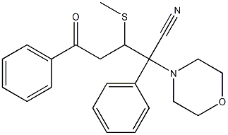 3-Methylthio-2,5-diphenyl-2-morpholino-5-oxovaleronitrile Struktur