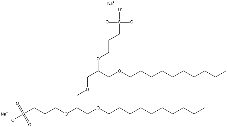 5,9-Bis(decyloxymethyl)-4,7,10-trioxatridecane-1,13-disulfonic acid disodium salt Struktur
