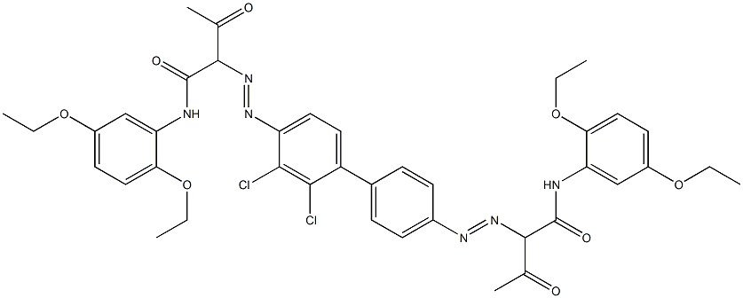 4,4'-ビス[[1-(2,5-ジエトキシフェニルアミノ)-1,3-ジオキソブタン-2-イル]アゾ]-2,3'-ジクロロ-1,1'-ビフェニル 化学構造式