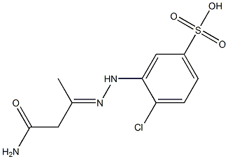 3-[N'-(2-Carbamoyl-1-methylethylidene)hydrazino]-4-chlorobenzenesulfonic acid Structure