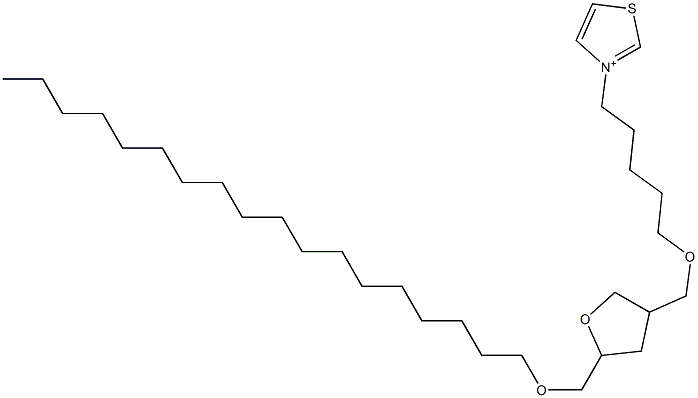 3-[5-[[Tetrahydro-5-octadecyloxymethylfuran]-3-ylmethoxy]pentyl]thiazolium Structure