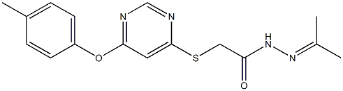 N2-(1-Methylethylidene)2-[6-(4-methylphenoxy)pyrimidin-4-ylthio]acetohydrazide,,结构式