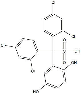 ビス(2,4-ジクロロフェニル)(2,5-ジヒドロキシフェニル)メタンスルホン酸 化学構造式