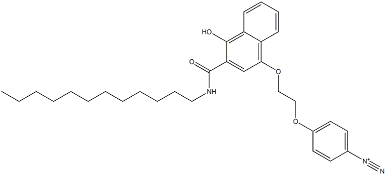 p-[2-[3-(N-ドデシルカルバモイル)-4-ヒドロキシ-1-ナフチルオキシ]エトキシ]ベンゼンジアゾニウム 化学構造式