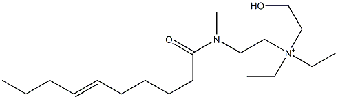 2-[N-Methyl-N-(6-decenoyl)amino]-N,N-diethyl-N-(2-hydroxyethyl)ethanaminium Struktur