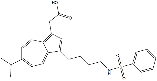 6-Isopropyl-3-[4-(phenylsulfonylamino)butyl]azulene-1-acetic acid,,结构式