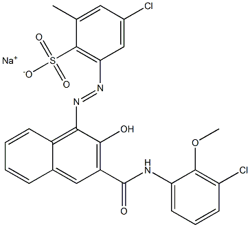 4-Chloro-2-methyl-6-[[3-[[(3-chloro-2-methoxyphenyl)amino]carbonyl]-2-hydroxy-1-naphtyl]azo]benzenesulfonic acid sodium salt