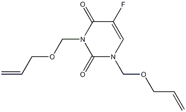 1,3-ビス(2-プロペニルオキシメチル)-5-フルオロウラシル 化学構造式