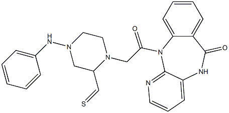 5,11-Dihydro-11-[[4-phenylamino(thiocarbonyl)-1-piperazinyl]acetyl]-6H-pyrido[2,3-b][1,4]benzodiazepin-6-one Struktur