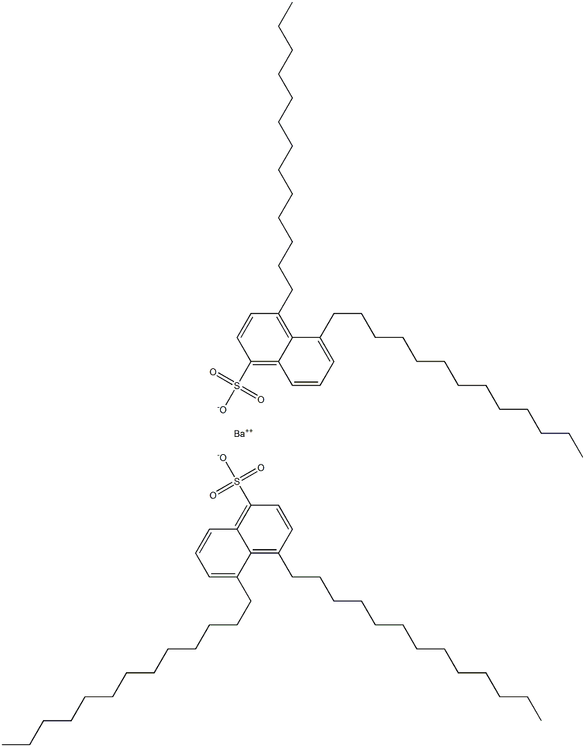 ビス(4,5-ジトリデシル-1-ナフタレンスルホン酸)バリウム 化学構造式