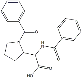 2-(1-Benzoylpyrrolidin-2-yl)-2-(benzoylamino)acetic acid,,结构式
