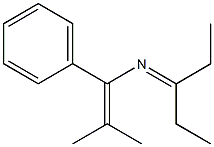 1-Phenyl-1-[(ethyl)(ethyl)methyleneamino]-2-methyl-1-propene Structure