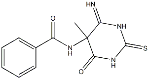 5-Benzoylamino-1,2,5,6-tetrahydro-6-imino-5-methyl-2-thioxopyrimidin-4(3H)-one,,结构式