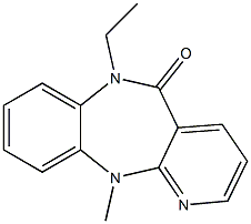 6,11-Dihydro-6-ethyl-11-methyl-5H-pyrido[2,3-b][1,5]benzodiazepin-5-one Struktur
