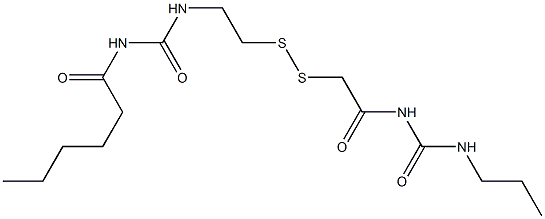 1-Hexanoyl-3-[2-[[(3-propylureido)carbonylmethyl]dithio]ethyl]urea 结构式