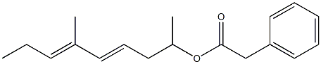 Phenylacetic acid 1,5-dimethyl-3,5-octadienyl ester Structure
