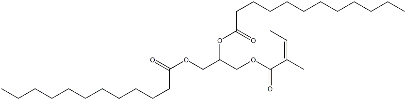 1-O-[(Z)-2-メチル-2-ブテノイル]-2-O,3-O-ジラウロイル-L-グリセロール 化学構造式