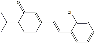 6-Isopropyl-3-[(E)-2-(2-chlorophenyl)ethenyl]-2-cyclohexen-1-one,,结构式