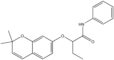 7-[1-[(Phenylamino)carbonyl]propyloxy]-2,2-dimethyl-2H-1-benzopyran,,结构式