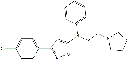 5-[N-Phenyl-N-[2-(pyrrolidin-1-yl)ethyl]amino]-3-(4-chlorophenyl)isoxazole,,结构式