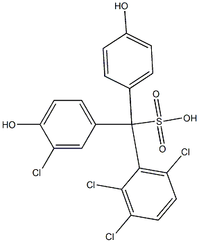 (3-Chloro-4-hydroxyphenyl)(2,3,6-trichlorophenyl)(4-hydroxyphenyl)methanesulfonic acid Structure