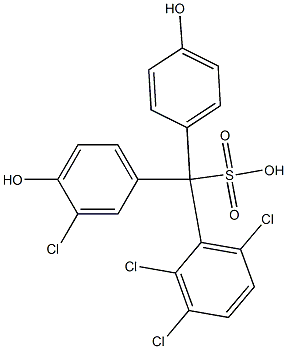 (3-Chloro-4-hydroxyphenyl)(2,3,6-trichlorophenyl)(4-hydroxyphenyl)methanesulfonic acid Struktur