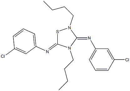 2,4-Dibutyl-3,5-bis[(3-chlorophenyl)imino]-1,2,4-thiadiazolidine Structure