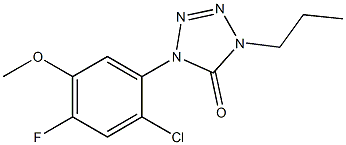 1-(2-Chloro-4-fluoro-5-methoxyphenyl)-4-propyl-1H-tetrazol-5(4H)-one,,结构式