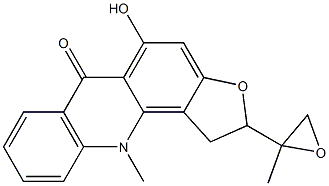 1,11-Dihydro-5-hydroxy-11-methyl-2-(2-methyloxiran-2-yl)furo[2,3-c]acridin-6(2H)-one Struktur