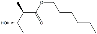 (2R,3S)-2-メチル-3-ヒドロキシ酪酸ヘキシル 化学構造式