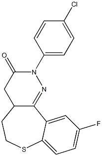 10-Fluoro-2-(4-chlorophenyl)-4,4a,5,6-tetrahydro[1]benzothiepino[5,4-c]pyridazin-3(2H)-one Structure