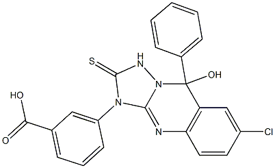 3-[[7-Chloro-1,2,3,9-tetrahydro-9-hydroxy-9-phenyl-2-thioxo[1,2,4]triazolo[5,1-b]quinazolin]-3-yl]benzoic acid,,结构式