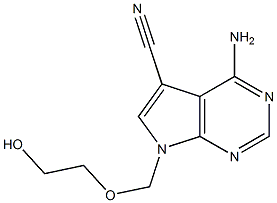 4-Amino-7-[(2-hydroxyethoxy)methyl]-7H-pyrrolo[2,3-d]pyrimidine-5-carbonitrile,,结构式