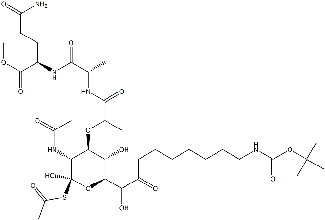 N2-[N-[N-Acetyl-1-(acetylthio)-6-[8-[[(tert-butoxy)carbonyl]amino]octanoyl]muramoyl]-L-alanyl]-D-glutamine methyl ester