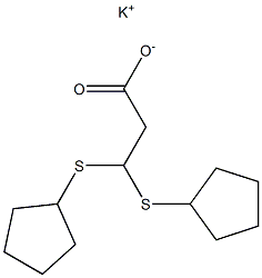 3,3-Bis(cyclopentylthio)propionic acid potassium salt Struktur