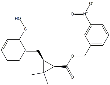 (1R,3S)-2,2-Dimethyl-3-[[(3E)-2,3,4,5-tetrahydro-2-oxothiophen]-3-ylidenemethyl]cyclopropane-1-carboxylic acid-3-nitrobenzyl ester Struktur