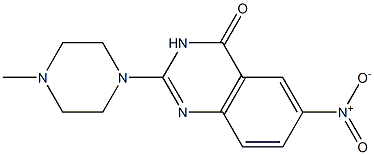 2-[4-メチル-1-ピペラジニル]-6-ニトロキナゾリン-4(3H)-オン 化学構造式