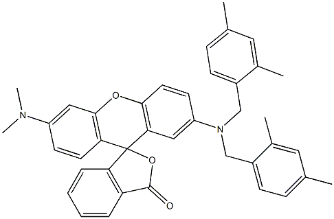 3'-(Dimethylamino)-7'-[bis(2,4-dimethylbenzyl)amino]spiro[isobenzofuran-1(3H),9'-[9H]xanthen]-3-one 结构式