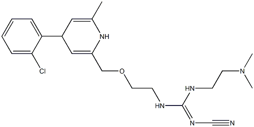 2-[[2-(2-Cyano-3-[2-(dimethylamino)ethyl]guanidino)ethoxy]methyl]-4-(2-chlorophenyl)-6-methyl-1,4-dihydropyridine Structure