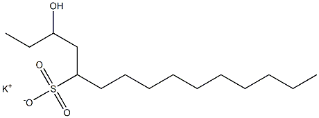 3-ヒドロキシペンタデカン-5-スルホン酸カリウム 化学構造式