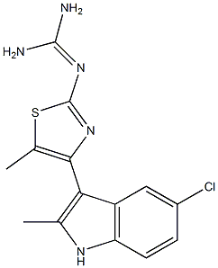 2-[4-(2-Methyl-5-chloro-1H-indole-3-yl)-5-methyl-2-thiazolyl]guanidine Struktur