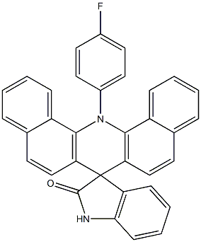 14-(4-フルオロフェニル)スピロ[ジベンゾ[c,h]アクリジン-7(14H),3'-[3H]インドール]-2'(1'H)-オン 化学構造式