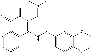 4-[(3,4-Dimethoxybenzyl)amino]-3-[(dimethylamino)methyl]naphthalene-1,2-dione,,结构式