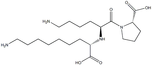 (S)-2-[[(S)-1-[[(2S)-2-Carboxypyrrolidin-1-yl]carbonyl]-5-aminopentyl]amino]-9-aminononanoic acid Structure