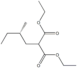 (+)-2-[(S)-2-メチルブチル]マロン酸ジエチル 化学構造式