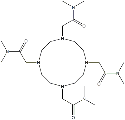 N,N,N',N',N'',N'',N''',N'''-オクタメチル-1,4,7,10-テトラアザシクロドデカン-1,4,7,10-テトラアセトアミド 化学構造式